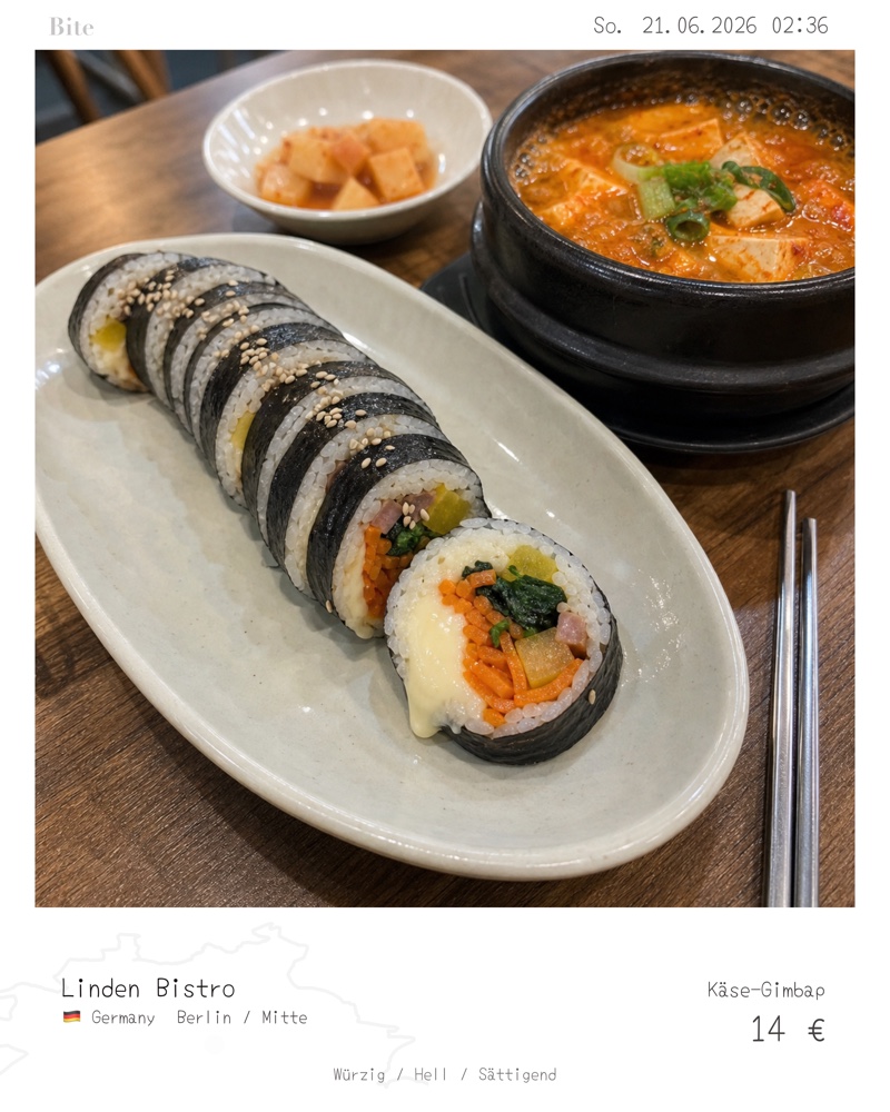 Weißer Rahmen Bite card